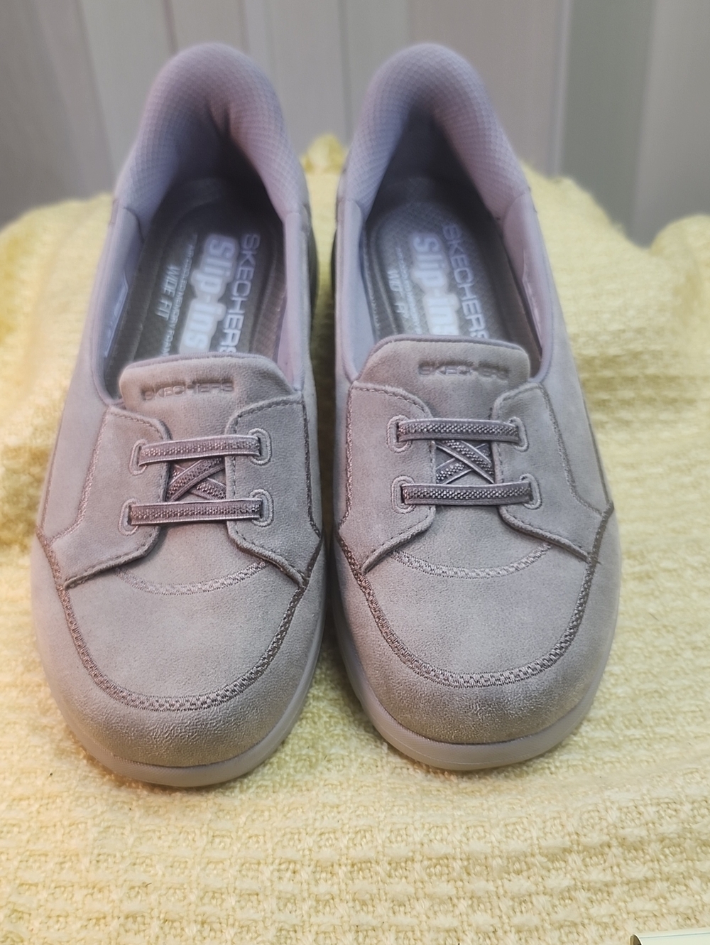 Skechers Women's Slip-On Light Gray Suede Sneakers
